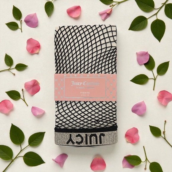 🔥Juicy Couture Black and Cream Fishnet Tights🔥 - Picture 2 of 3